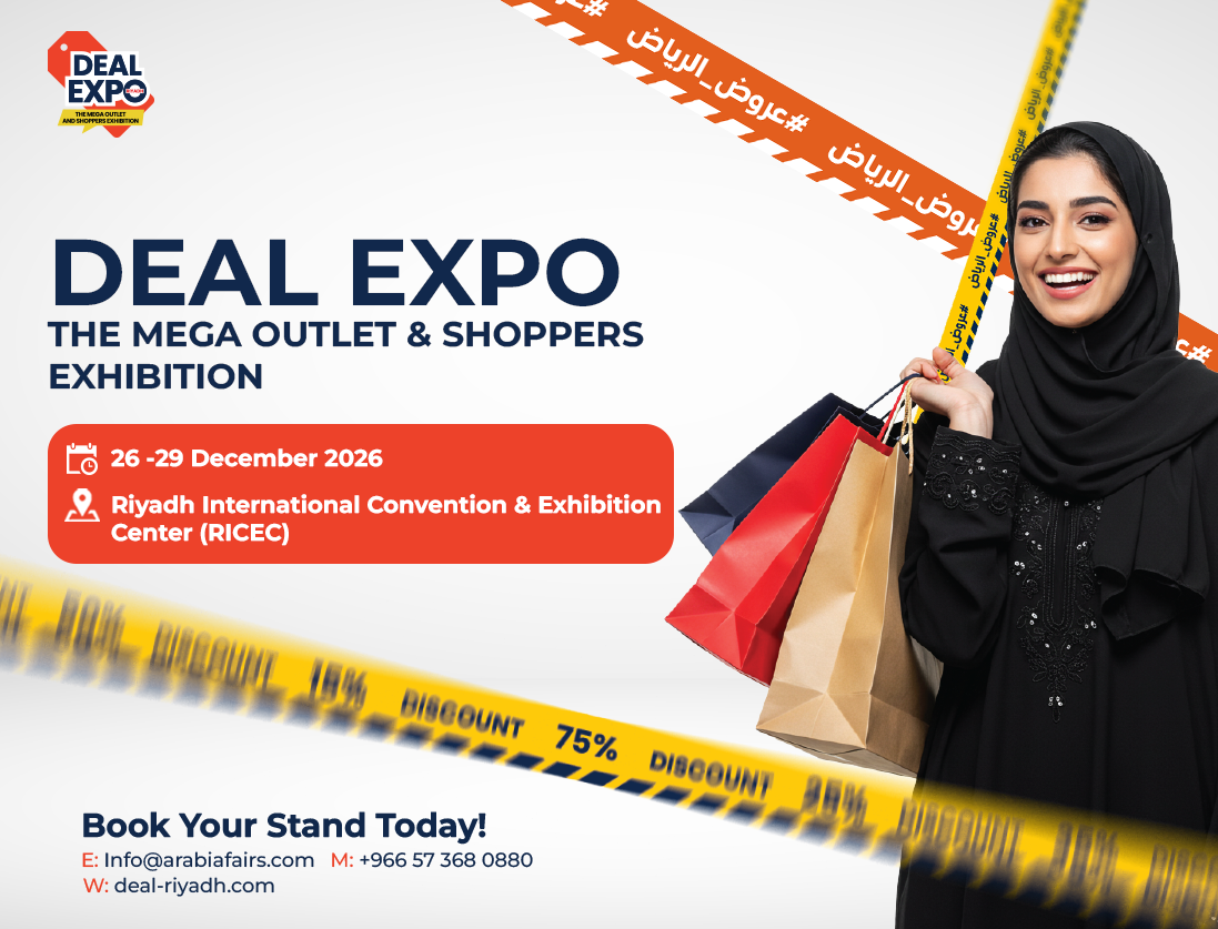 Explore Deals Expo 2026 in Riyadh at RICEC. Enjoy huge discounts, family entertainment, live shows, and interactive zones from 26–29 December.