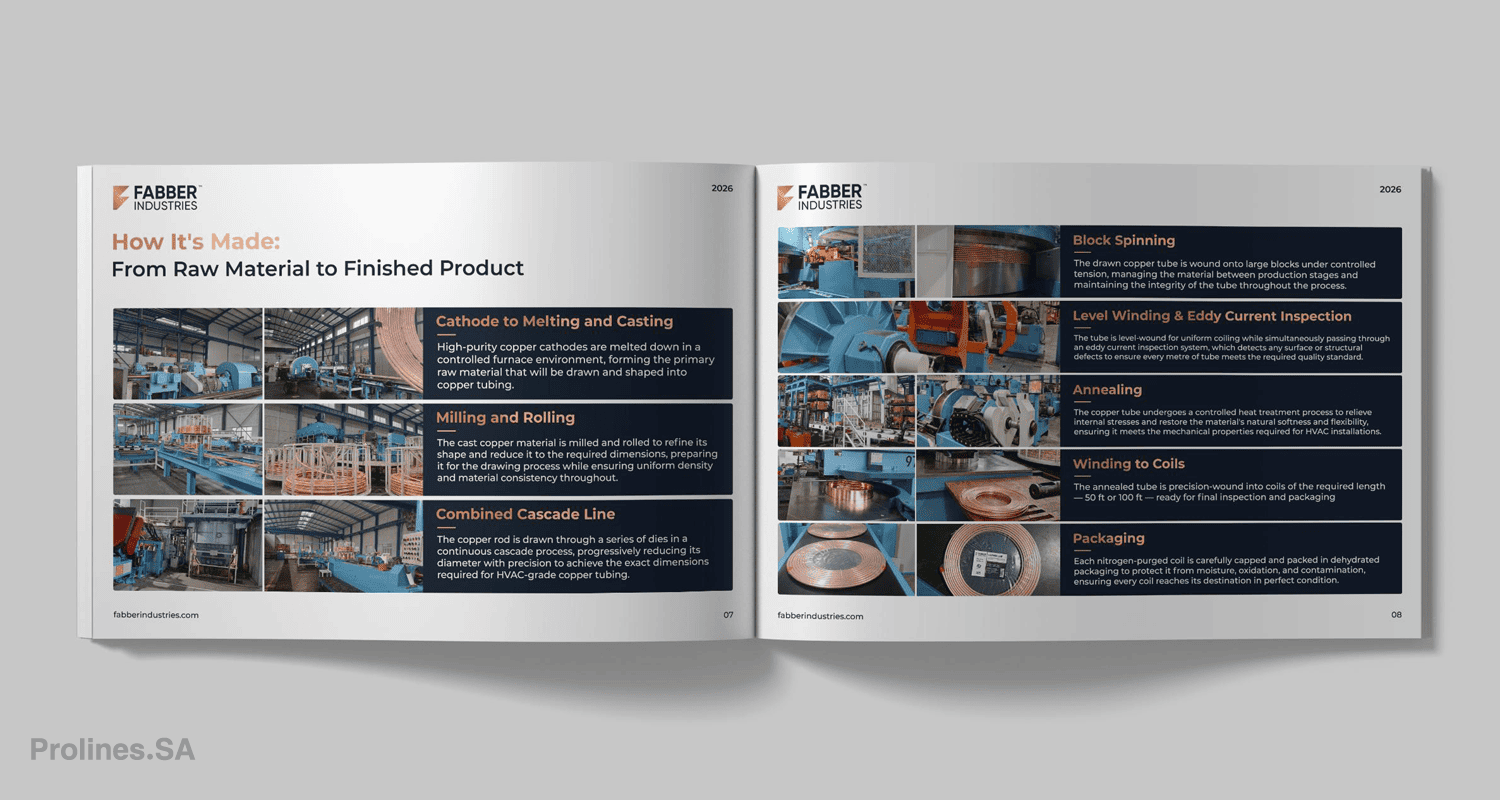 Fabber Industries Company Profile Design in Saudi Arabia by Prolines - تصميم احترافي لملف تعريف الشركات الصناعية في المملكة العربية السعودية Fabber Industries Company Profile Design in Saudi Arabia by Prolines - تصميم احترافي لملف تعريف الشركات الصناعية في المملكة العربية السعودية