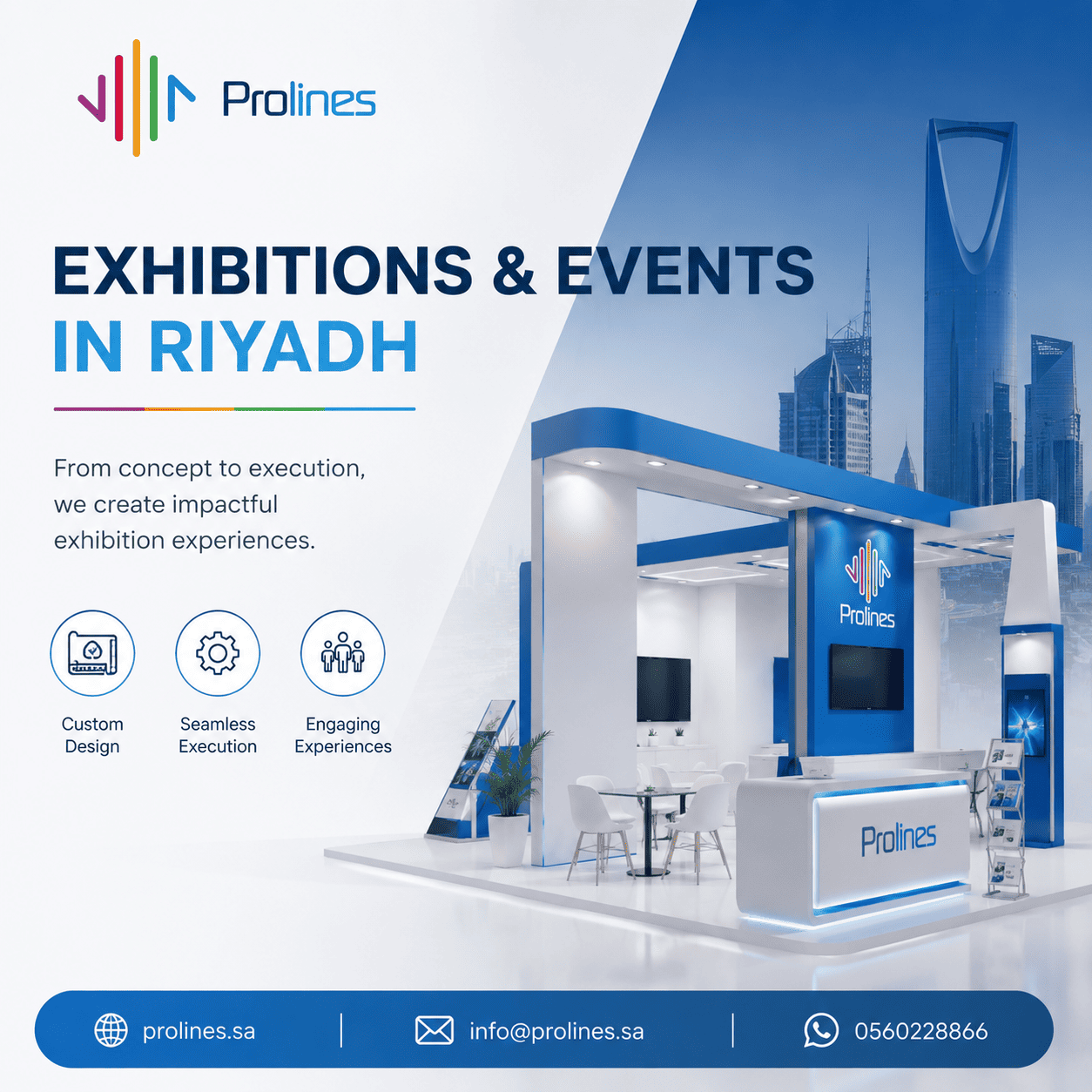 Exhibition stand and booth design company in Riyadh, Saudi Arabia, شركة تصميم أجنحة ومنصات المعارض في الرياض، المملكة العربية السعودية، تقدم خدمات تصميم وتنفيذ أجنحة المعارض
