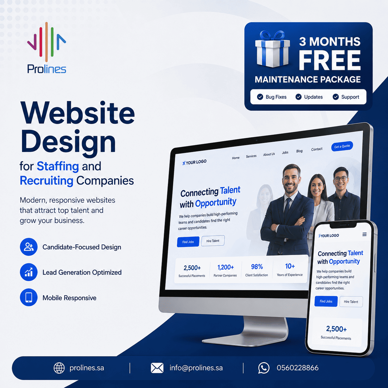 Recruitment website design for staffing companies in Riyadh and Jeddah, Saudi Arabia – Prolines - تصميم مواقع التوظيف لشركات الاستقدام في الرياض وجدة، المملكة العربية السعودية – برو لاينز